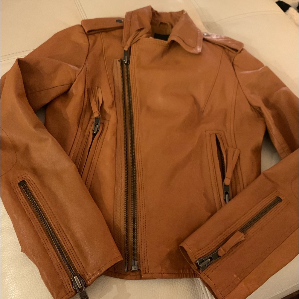 Joie Lamb Leather Ailey Paper Weight Moto Jacket
